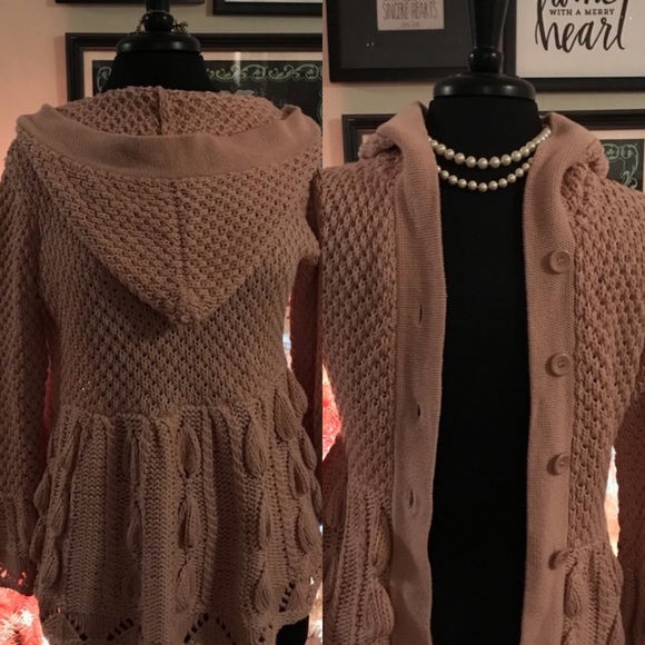 BIRTHDAY Sale!  Boston Proper Dusty Pink cardigan hoodie sweater size Small - Picture 3 of 15